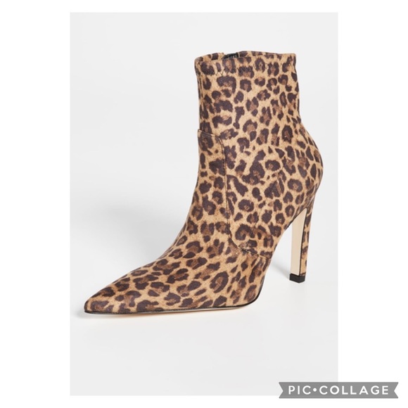 Good American 110mm Icon Faux Suede Leopard Stiletto Ankle Boots Size 8.5 - Picture 2 of 14